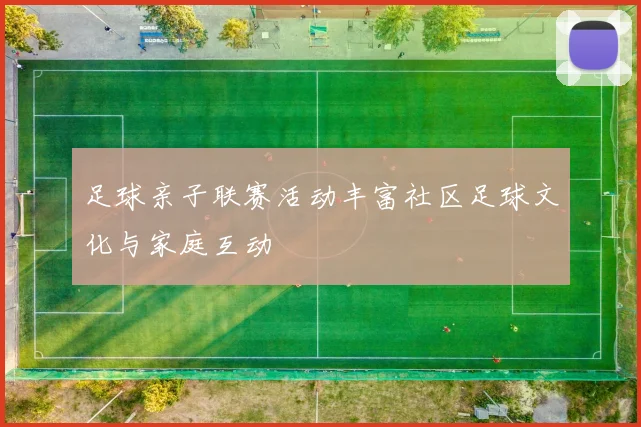 足球亲子联赛活动丰富社区足球文化与家庭互动